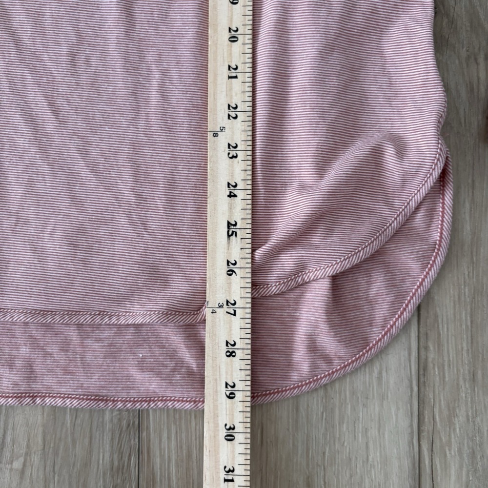 Lands' End Women Pullover Top Size M 10-12 Pink Pinstripes Long Sleeves - Picture 6 of 7